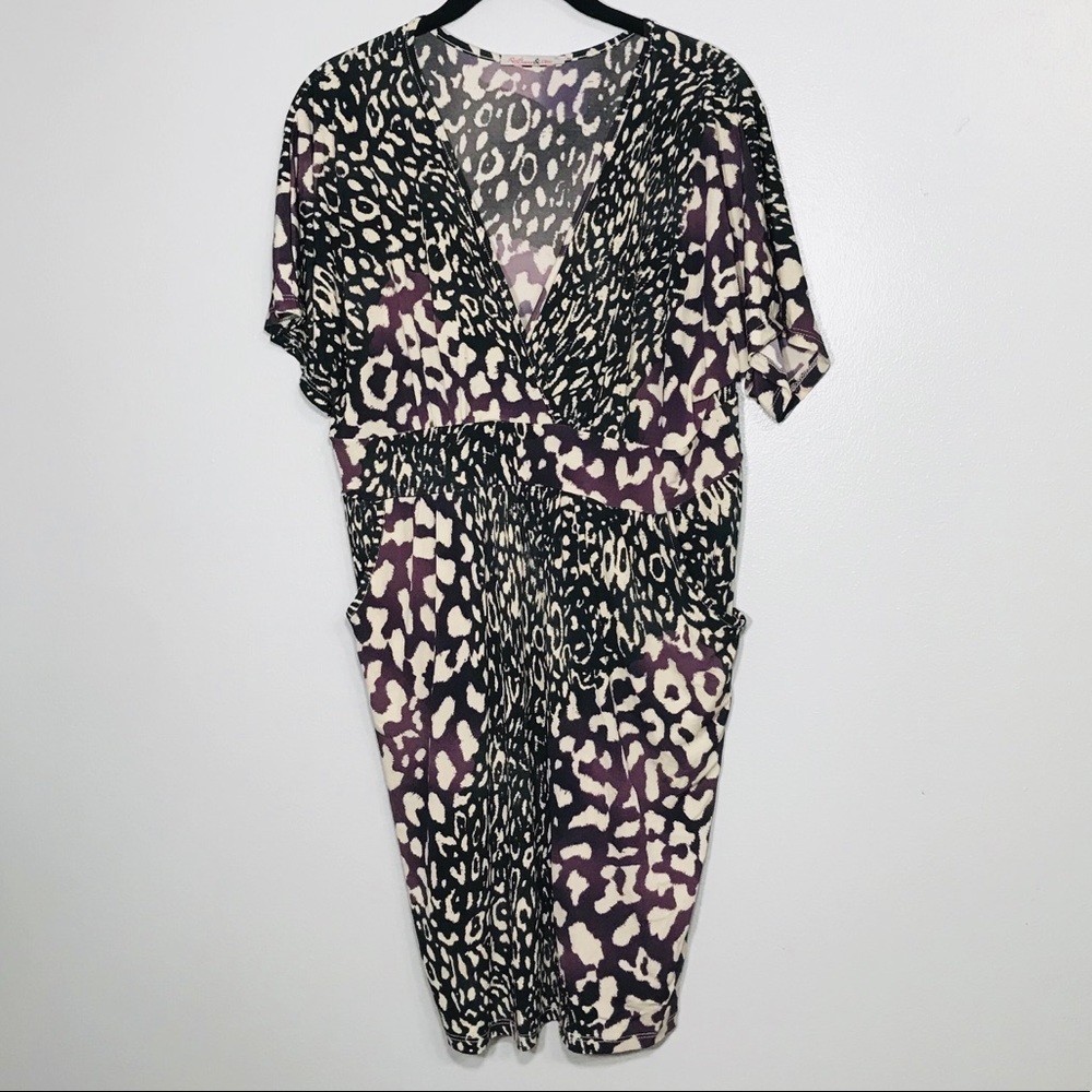 Red Beans & Rice Dress. Purple/Cream/Black Dress